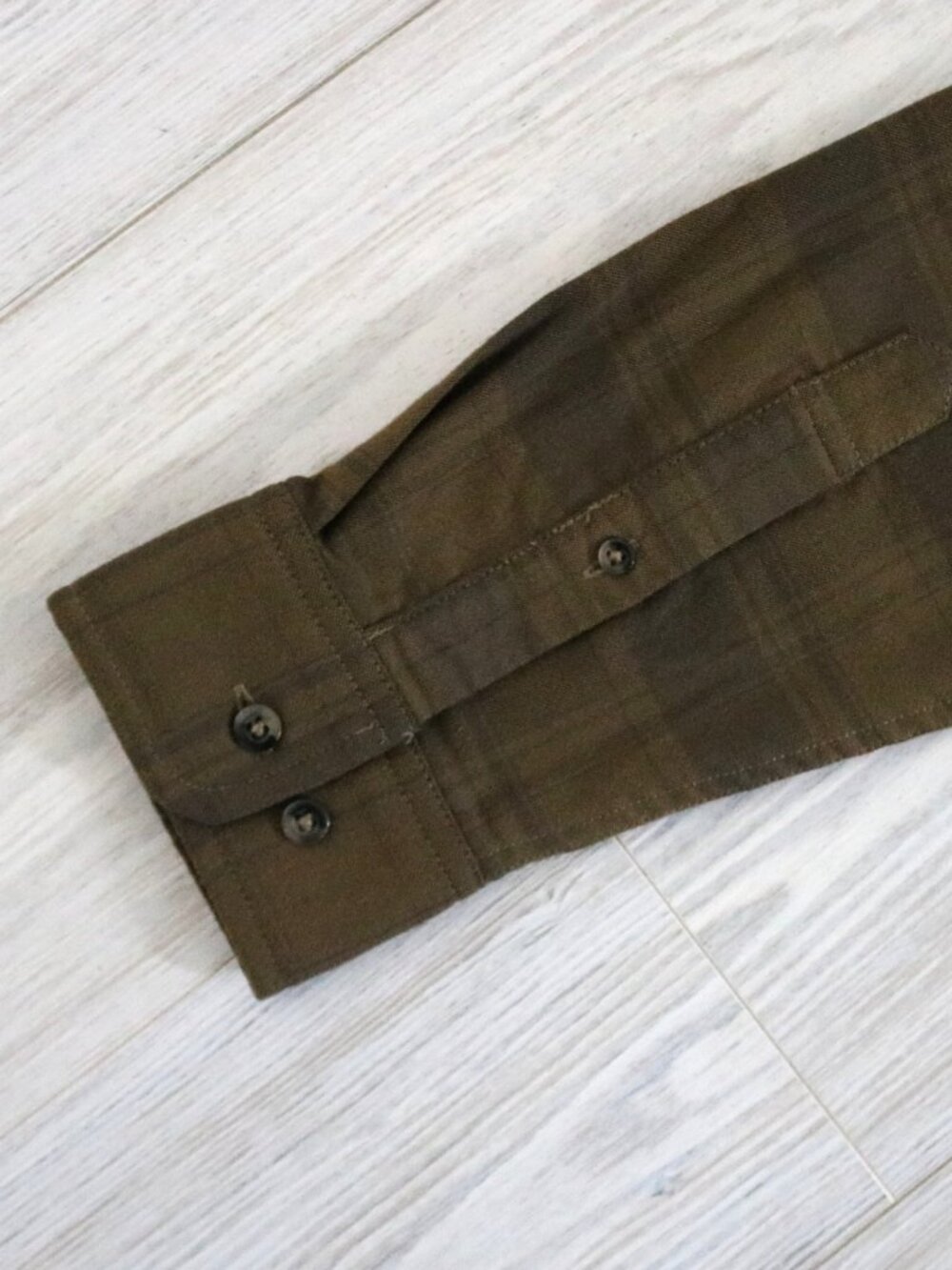 Poncho 'The Telluride' Men Performance Flannel Size L Green Plaid Slim-Fit Shirt - Picture 5 of 6